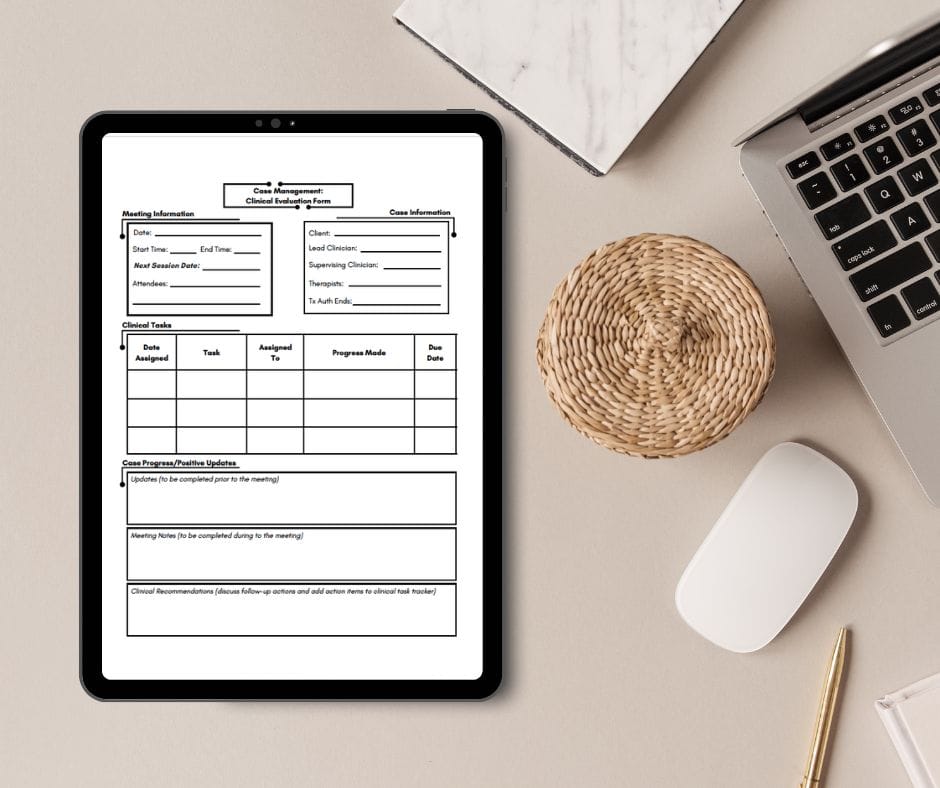 Clinical Case Management Form