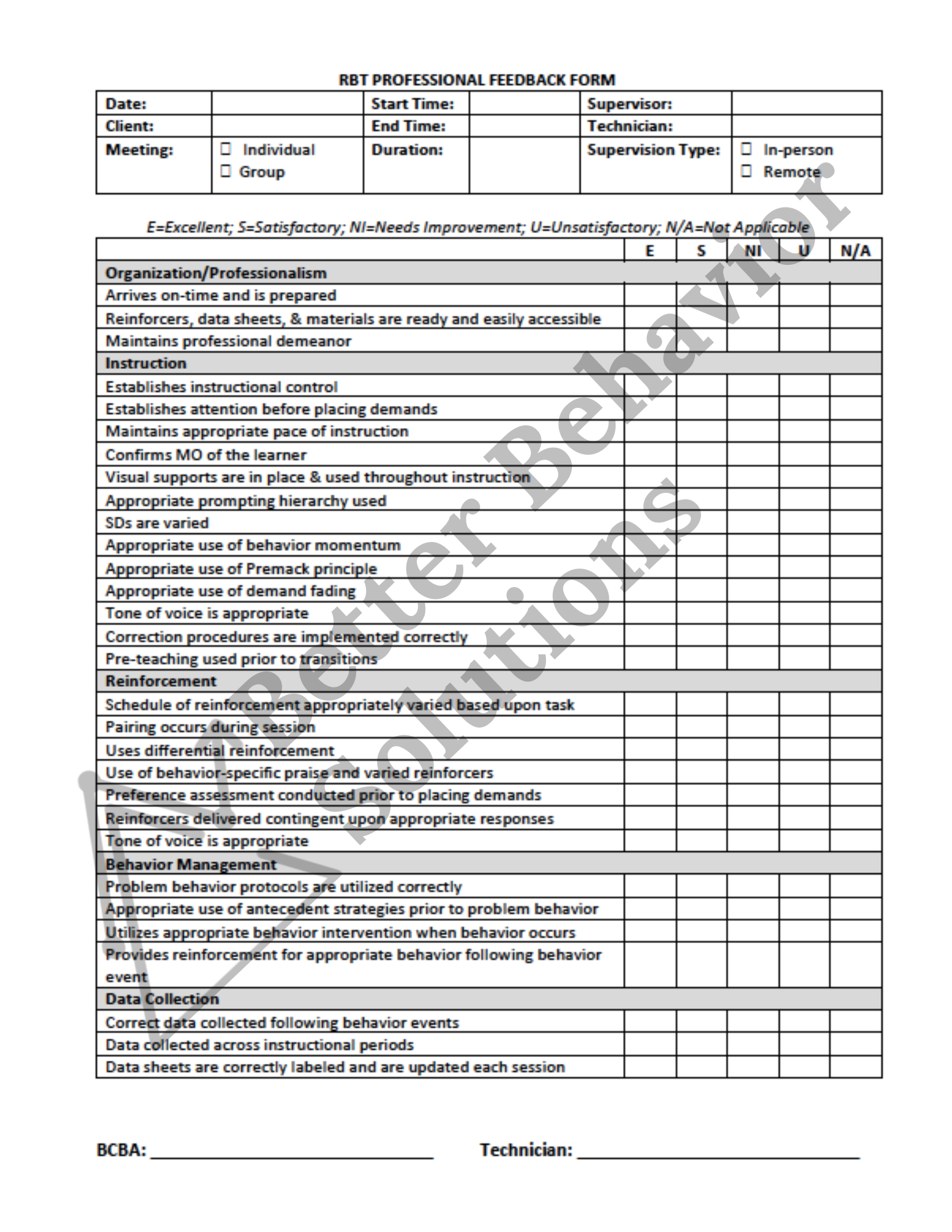 RBT Professional Feedback Form - Image 2