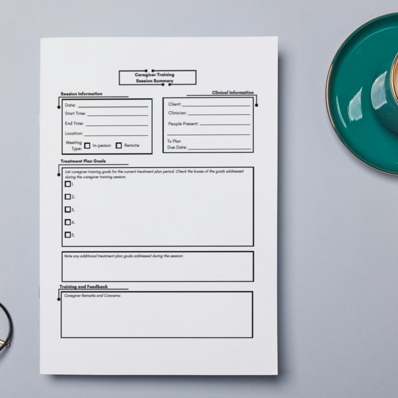 Caregiver Training Summary Form