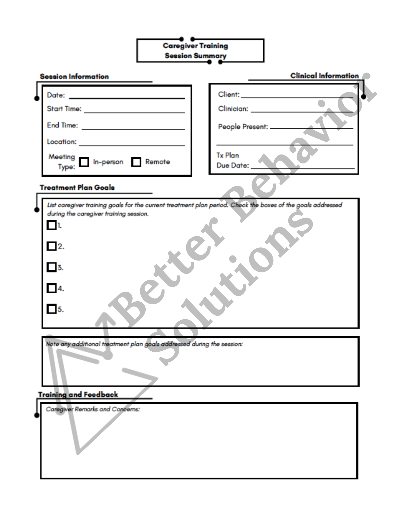 Caregiver Training Summary Form - Image 2